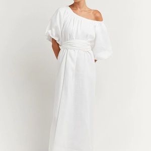 NWT DISSH Kate White Linen Midi Dress